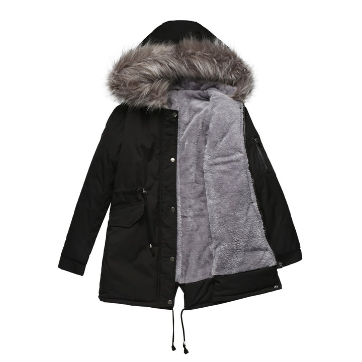 Hooded Parka Coat, Mid-Length Cotton-Padded Winter Jacket