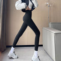 Woman in thick fleece lined leggings
