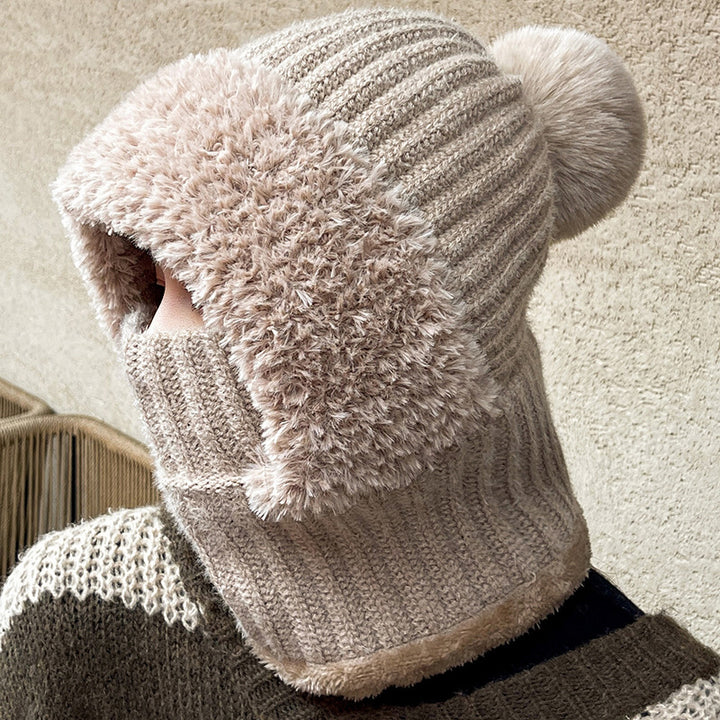 Knit Hooded Scarf, 2-in-1 Hat and Neck Warmer