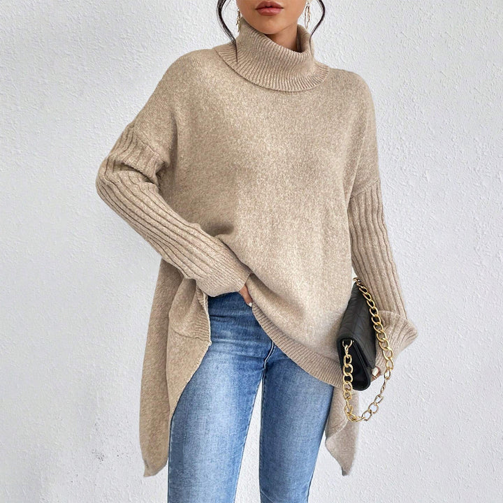 Turtleneck Sweater for Women, Loose Warm Knit Pullover