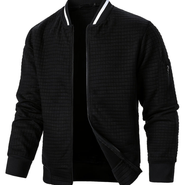 Raymond | Textured Zip-Up Bomber Jacket