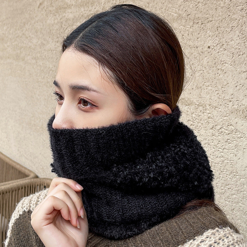 Knit Hooded Scarf, 2-in-1 Hat and Neck Warmer