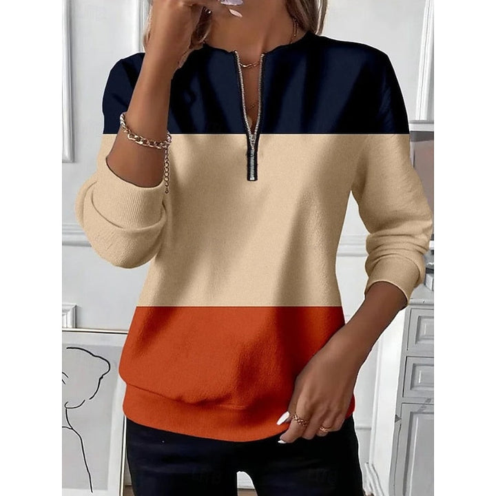 Annabel | Half-Zip color Block Sweatshirt