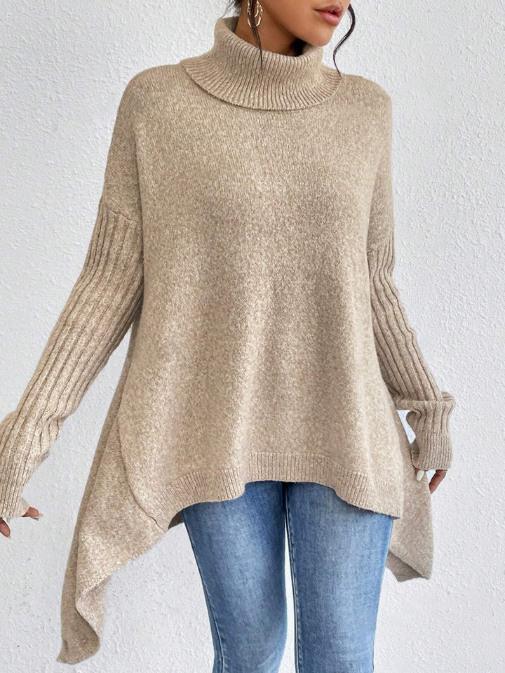 Turtleneck Sweater for Women, Loose Warm Knit Pullover