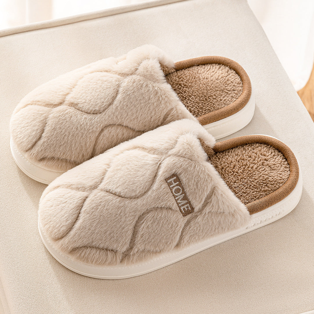 Plush Slippers for Women – Warm Closed-Toe House Shoes in 4 Colors