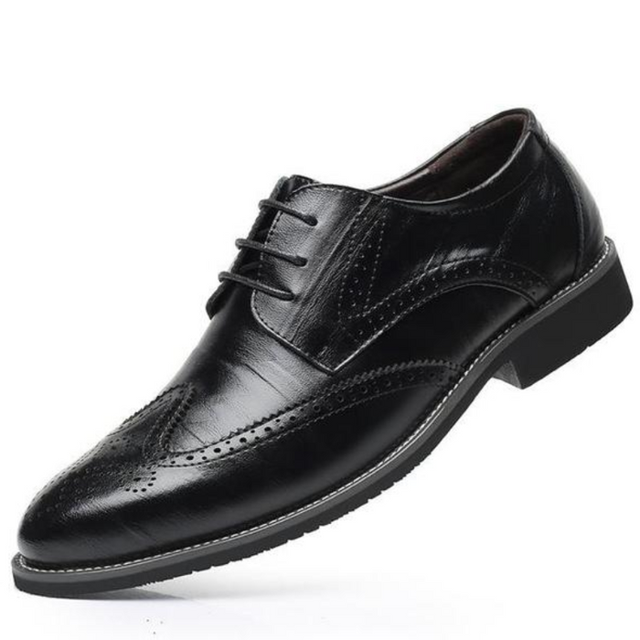 Men's Leather Oxford Shoes Lace-Up Casual Dress