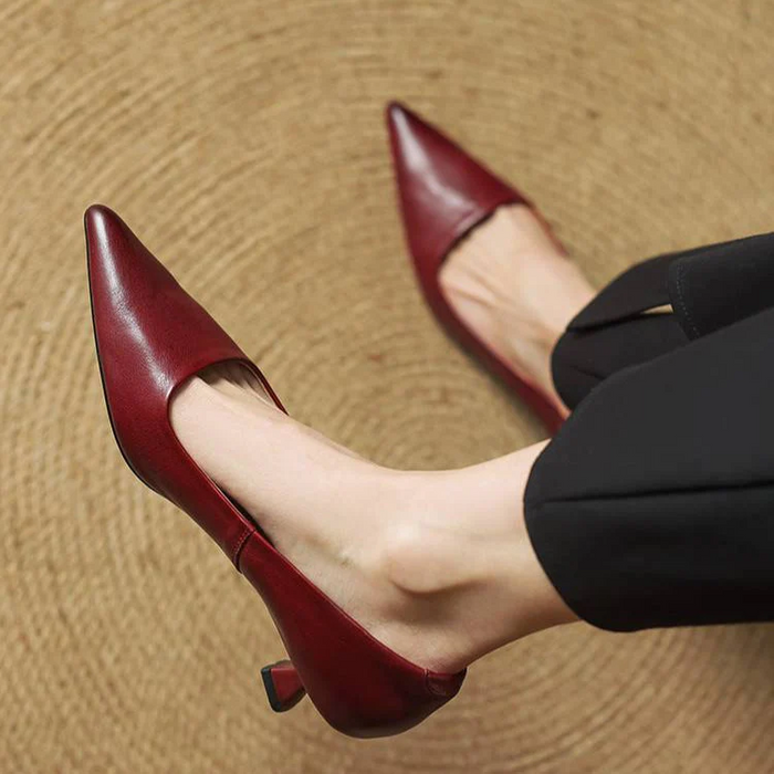 Women's Pointed-Toe Pumps with Mid Block Heel