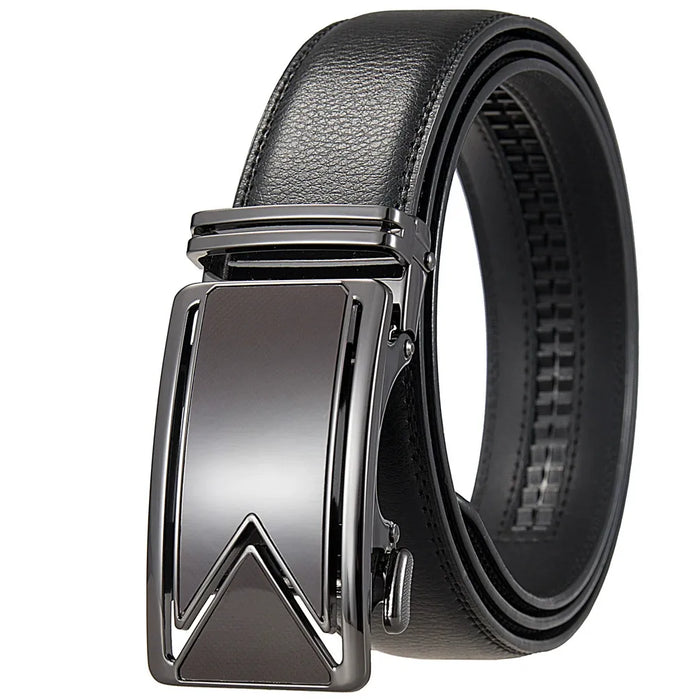 Men's Ratchet Belt with Automatic Buckle Brown Leather