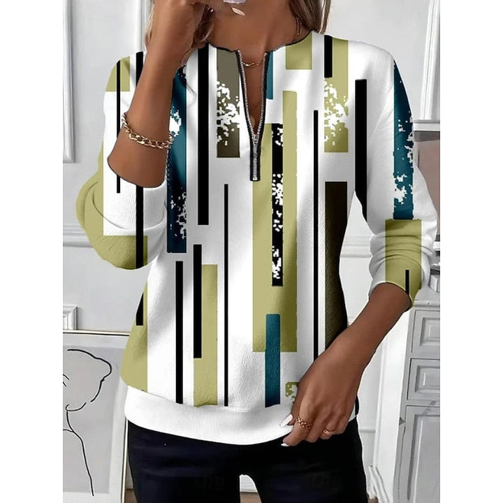 Annabel | Half-Zip color Block Sweatshirt