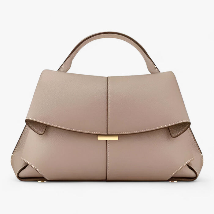 Women's Top Handle Handbag with Fold-Over Flap Closure