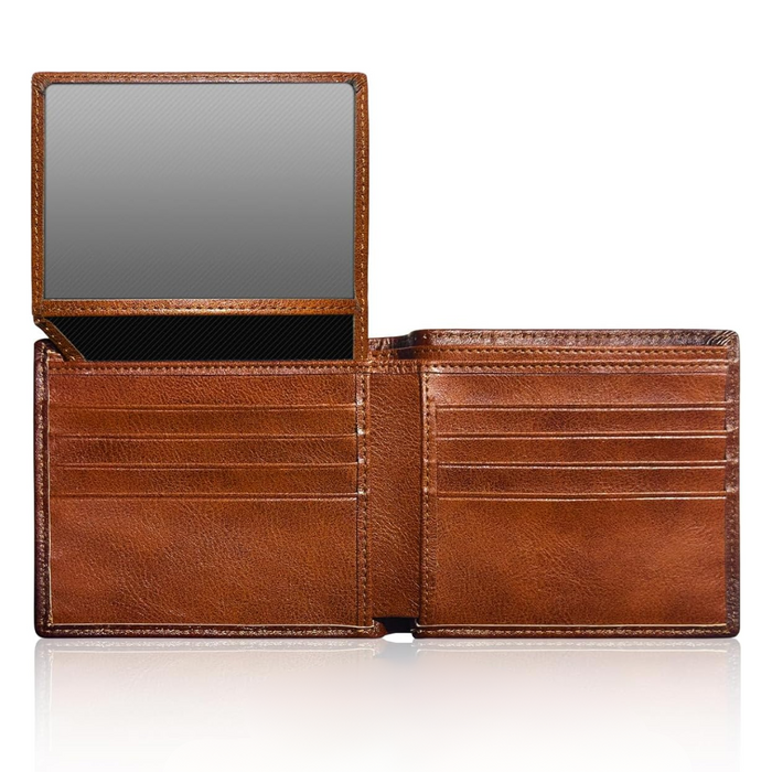 Men's Bifold Wallet with RFID Blocking and 10 Card Slots
