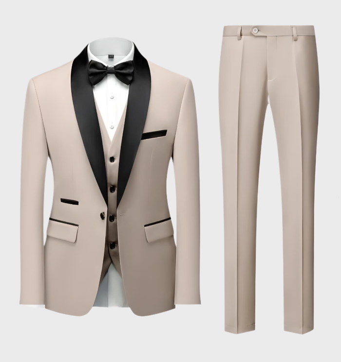 Men's Three-Piece Tuxedo Set Shawl Lapel with Vest