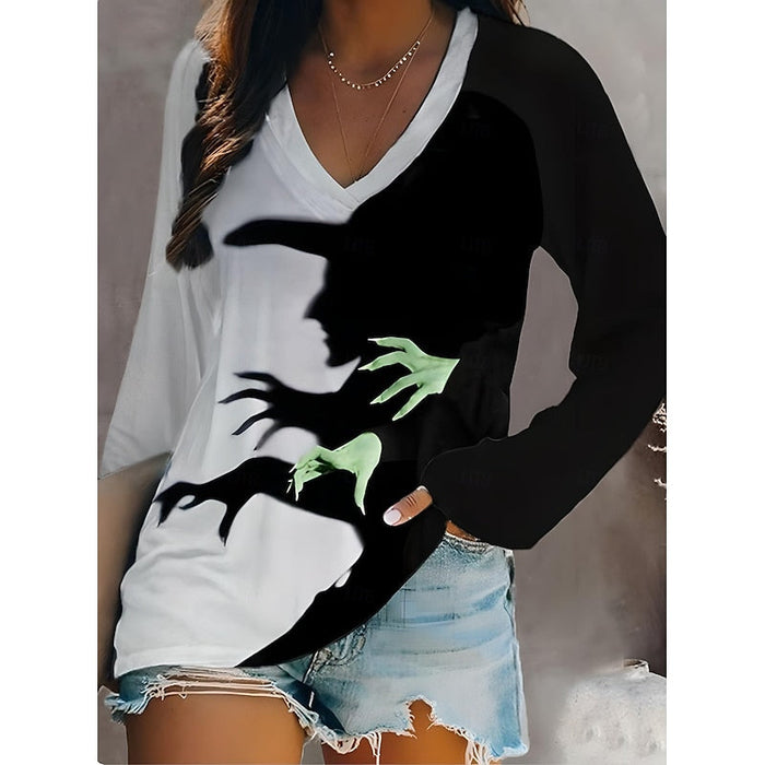 Odessa | Halloween Graphic V-Neck Top