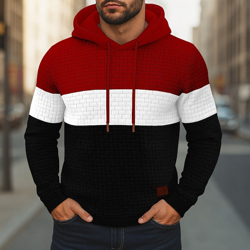 Hollis | color-Block Textured Hoodie