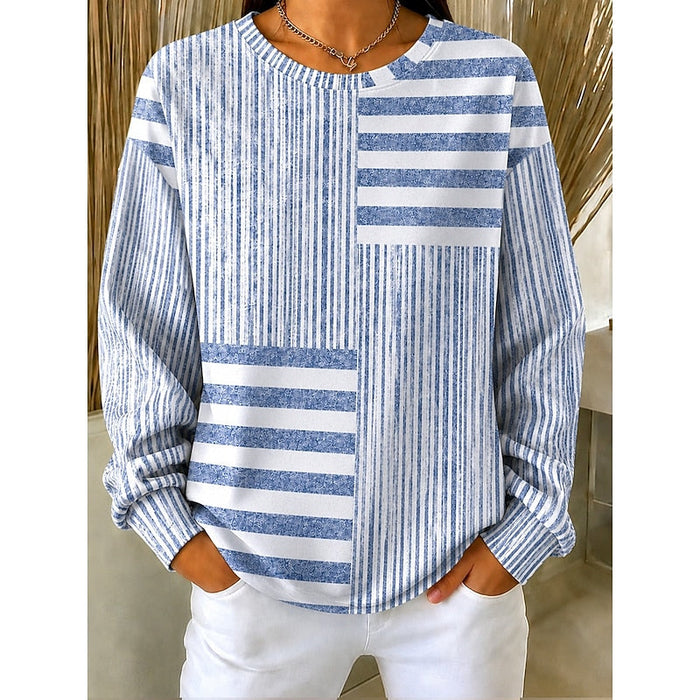 Adelaide | Striped colorblock Crew Neck Sweatshirt
