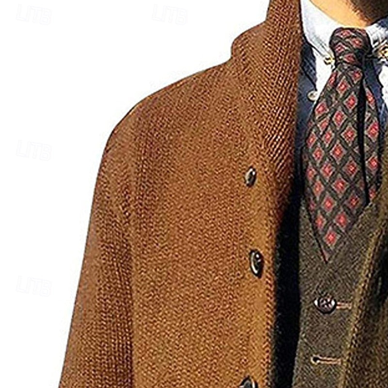 Frederick | color Block Shawl Collar Cardigan