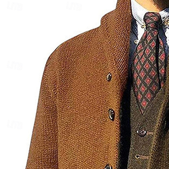 Frederick | color Block Shawl Collar Cardigan
